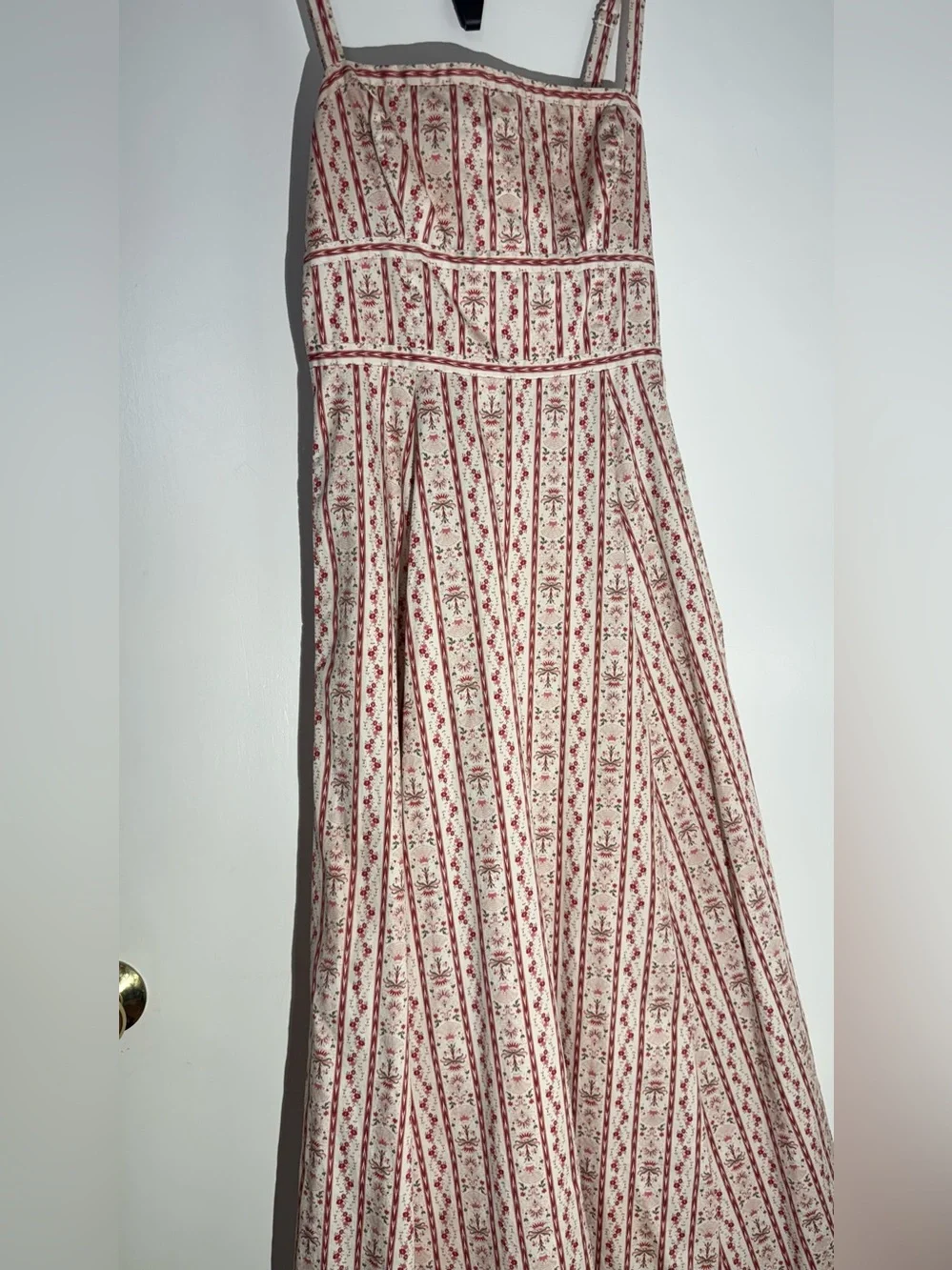 Hill House Strapless Pink & White Floral Midi Dress - Picture 9 of 16